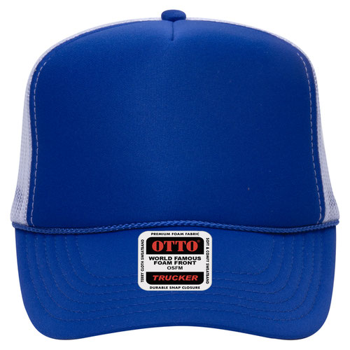 Royal/Royal/White Otto Mesh Back Trucker Hat Blank 39-165