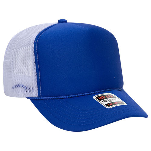 Royal/Royal/White Otto Mesh Back Trucker Hat Blank 39-165