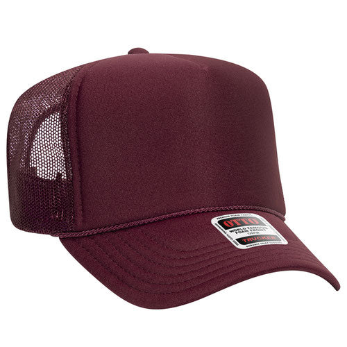 Burgundy Maroon Otto Mesh Back Trucker Hat Blank 39-165