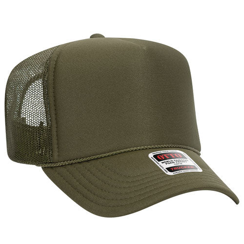 Olive Green Otto Mesh Back Trucker Hat Blank 39-165