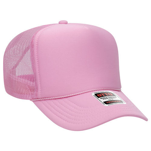 Pink Green Otto Mesh Back Trucker Hat Blank 39-165