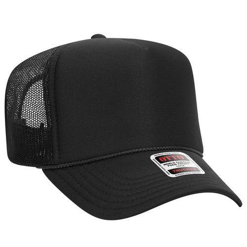 Black Otto Mesh Back Trucker Hat Blank 39-165